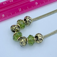 Napier 16-18 inch Gold Tone Chain Necklace With Sliding Bead Charms 4-247