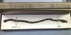 Genuine Blue Topaz & Diamond Accent Sterling Silver 7″ Tennis Bracelet