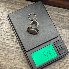 Vintage 925 Sterling Silver Wishing Well Flowers Ornate Heavy Pendant Charm