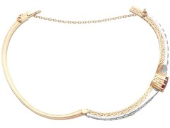Antique 2.90Ct Ruby and 4.12Ct Diamond, 18k Rose Gold Bangle Circa 1890