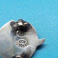 Vintage Sterling Pin Brooch 1 Seahorse & 1 Abalone Tropical Fish