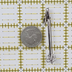 VINTAGE STERLING SILVER SKI POLE 925 BROOCH PIN RETRO PRETTY SIGNED WINTER SPORT