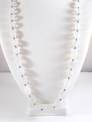 VTG Art Deco Style Opalescent Frosted Glass Graduated Bead Necklace