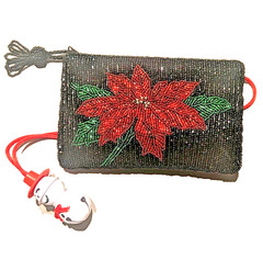 Christmas Holiday Jewelry Lot Brooches Pins Watch Charm Bracelet Pouch 11 Pc