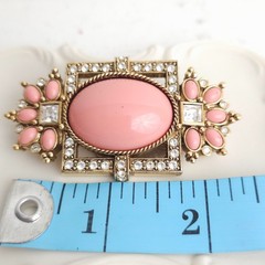 Vtg Elizabeth Taylor Avon Coral Brooch Clip Earrings Set Demi Parure Victorian