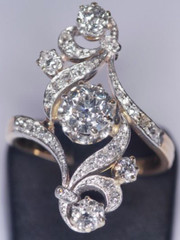 4CT Lab Created Diamond Antique Art Deco Vintage Wedding Ring 14K Gold Finish