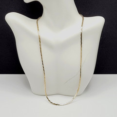 Classic Cobra or Snake Chain Bright Shiny Gold Tone Vintage 90s Necklace 18 Inch