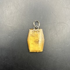 Vintage Pressed Dried Flower Pendant Necklace Gold Tone Floral Acrylic Resin