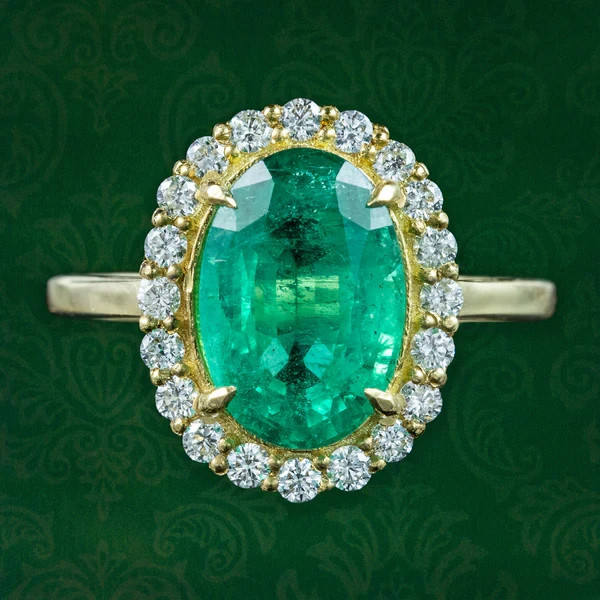 Natural Emerald 5.20 Ct Art Deco Vintage Engagement Ring 14K Yellow Gold Over