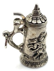 Vintage German Stein Figural Knight on Horse Castle 835 Fine Silver Pendant