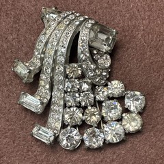 Vintage Eisenberg Original Signed Waterfall Rhinestone Brooch