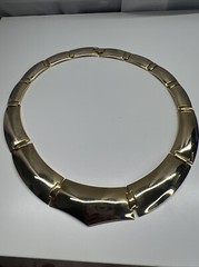 Vintage GoldTone Fringe 13 Panel Link Petite 1970’s Collar Choker 18″