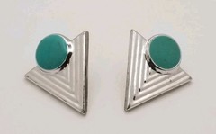 1970’s-80’s Era Stylish Stud/ Post Earrings Vintage Fashion Jewelry Plastic Nice