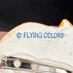 Vintage Flying Colors Turkey Brooch Thanksgiving Gobble