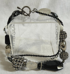 Chunky 80s Statement Necklace Glass Metal & Plastic Beads