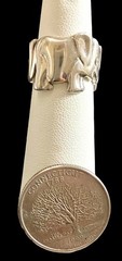 Vintage 925 Sterling Silver Lucky Elephant Eternity Band Ring 7.58 Grams Size 5
