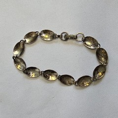 Vtg Sterling Silver Panel Bracelet 6.03g Fine Jewelry 7.25″ Fold Over