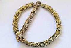 Vintage Mughal Gripoix Poured Glass Necklace Earrings Bracelet Button Cover Set