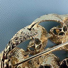Vintage Brooch Lot Gold Tone Faux Pearl Leaf Branch Feather Some Signed