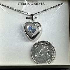 Vintage Sterling 925 Silver Heart Picture Locket On 18” Chain New With Gift Box