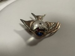 Coro Duette 1940s Vermeil Sterling Jelly Belly Angel Fish Brooch