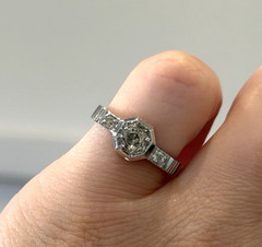 Vintage 14K White Gold Old European Cut Diamond Ring 0.60 CTW Size 6.25 Estate