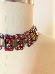 Mid-Century Enameled Copper Necklace | Studio Craft Movement | Red Confetti VTG