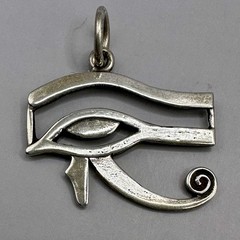 Eye of Horus Wedjat Amulet Pendant Egyptian Symbol 1×1 Inch Sterling Silver