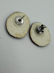 MULTICOLOR POLYMER CLAY SWIRL STUD EARRINGS WOMENS ABSTRACT ROUND ART BOHO