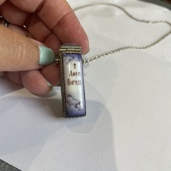 Vintage Russian Rostov Hand Painted Enamel Finift Fragrance/Trinket Pendant