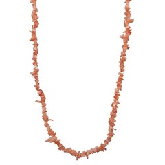 Vintage Natural Coral Bead Necklace Pink Orange Irregular Shape Handmade