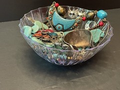 BOHO Southwestern Vtg Curated Mystery Jewelry Jar Turquoise Blue Silver 2+ lbs