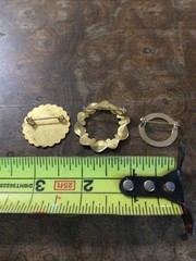 Gold Tone Vintage Brooch Lot Of 5