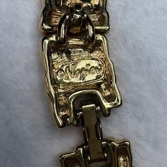 Vintage Napier Textured Link Necklace, Gold‑Tone Cast Chain, 1970s–80s Signed