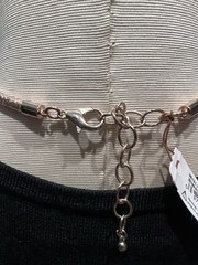 New/Tag 24” Y Necklace of Rose Gold Tone Metallic Corded with Fine Metal Tassel