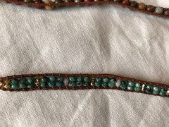 Vintage Boho Leather Faux Turquoise Stone necklace