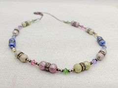 925 Austrian Crystals/Rhinestones/Beads on Chain Necklace, 22″ Free Ship! #625