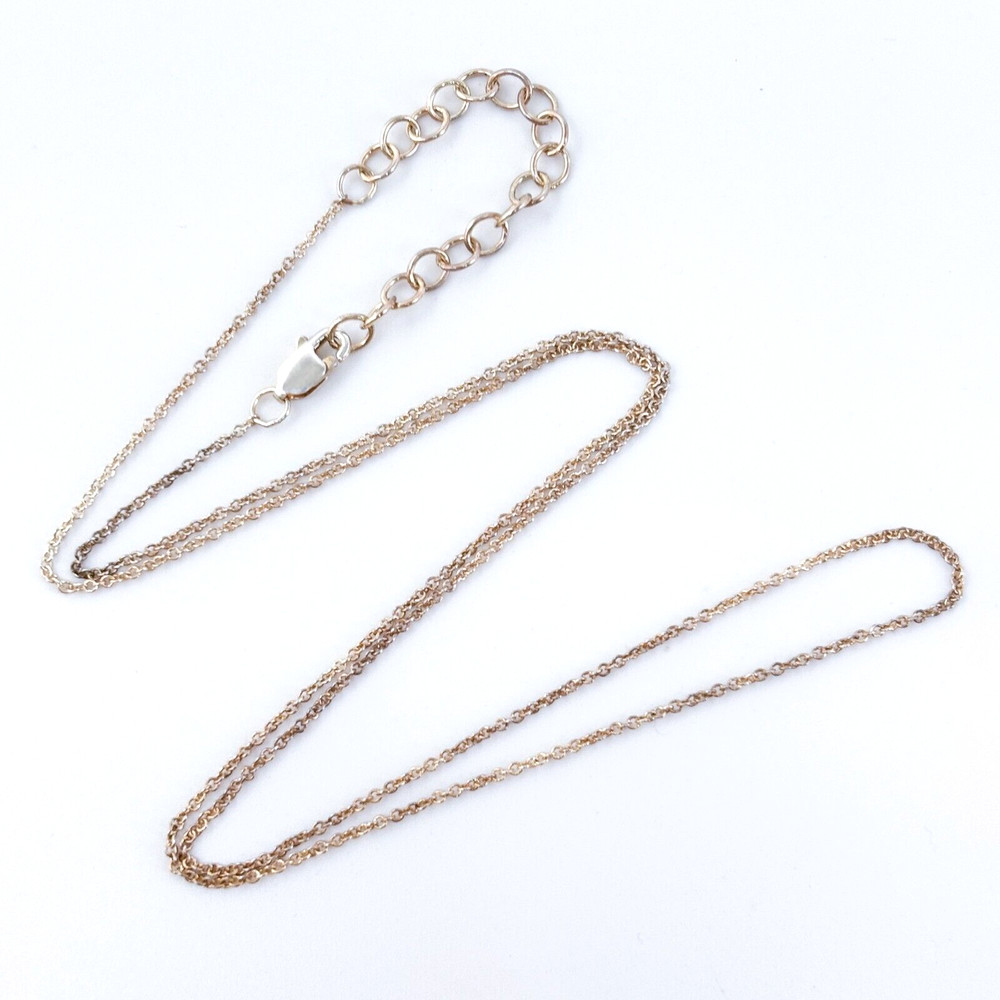 Vintage Sterling Silver 925 0.6mm Adjustable Cable Chain Necklace 18″-20″