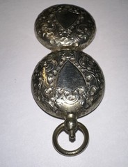 Antique German Silver Coin Locket Pendant Or Fob Charm