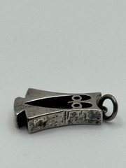 Vintage Cinruss Creations Modernist Sterling Silver Owl Charm Pendant