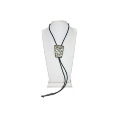 Native American Vintage Scaled Mother of Pearl Sterling Silver Bolo Tie