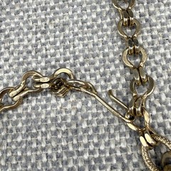 Vintage Necklace Dangle Gemstones Chain Tassels Gold Tone 17 Inches READ