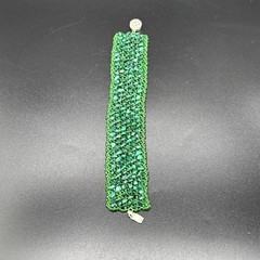 Vintage Beaded Woven Malachite Necklace And Bracelet – 16” Necklace 7” Bracelet