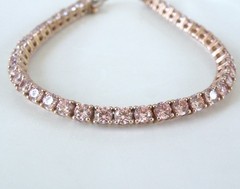 Gold on Sterling Silver 925 Natural Morganite Tennis Bracelet 7.5″
