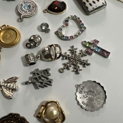 Vintage Large 30+ Pendant Collection | Mix Lot Rhinestones Gold Silver Tone