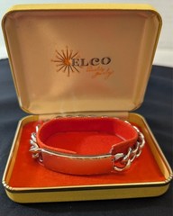 Vintage ELCO Nickel Silver Identity ID Curb Chain Bracelet 8″ MCM “Chris”