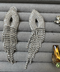 Vintage Rhinestone Jewelry Lot Earrings Brooches Necklace Bracelets Multicolor