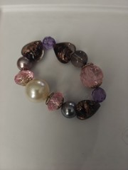 Vintage Stretch Bracelet Acrylic Large Beads Chunky Chic