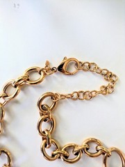 Gorgeous BRONZE MILOR ITALY Rose Gold Circle Link Statement Necklace