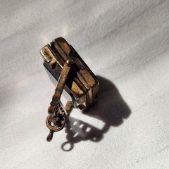 Vintage Victorian Spinner Fob Locket Polished Stones Double-sided